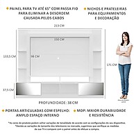 Estante com Espelho para TV até 65” – Oslo Branca/Tenerife - imagem 2