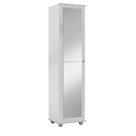 Armário e Sapateira Multiuso com Espelho 1 Porta Branco Moderno J&A Móveis - imagem 2