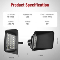 Luzes de Placa LED Nilight para Chevrolet Colorado e GMC Canyon (2004-2012) - Branco 6000K - Par - imagem 3