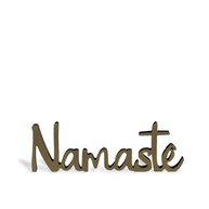 Geguton Escultura de Mesa Namastê em Aço e MDF | Decoração Zen Moderna 32x11 cm Branco Fosco - imagem 2