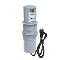 Torre de Tomada Totem Slim Automático: 2 Tomadas 20A + 3 USB 5.2A - Branco Elegante - imagem 4