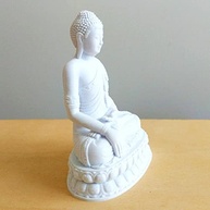 Buda Decorativo 10cm Toque 3D Branco - Estatueta com Detalhes Realistas para Ambientes Zen - imagem 4