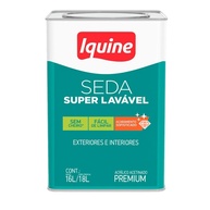 Tinta Acrílica Acetinada Iquine Seda Super Lavável Branco Neve 18L - Alta Cobertura e Resistência Antibacteriana - imagem 1