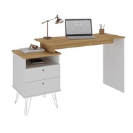 Escrivaninha com Regulagem Estilo Industrial Plus – Design Moderno em Carvalho e Branco - imagem 4