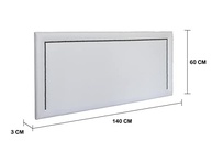 Cabeceira Casal Reta Luxo 140x60 em Courino Branco com Tachas Fumê - Modernidade e Sofisticação para seu Quarto - imagem 3