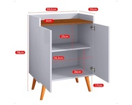 Armário Aparador Cantinho Do Café 2 Portas com Prateleira – Design Moderno em Branco e Freijó - imagem 4