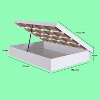 Cama Casal Box Baú 140cm Bogotá – Branco - imagem 2