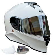 Capacete Mormaii Original Branco Brilho: Segurança e Estilo com Viseira Espelhada + Transparente - imagem 2