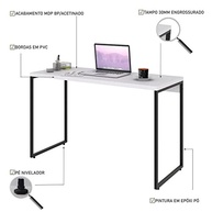Escrivaninha Office 1.20m - Design Moderno Branco Chess com Estrutura Preta | Ideal para Escritórios e Home Office - imagem 4