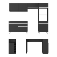 Armário de Cozinha com Bancada Gourmet Veneza - Design Moderno Preto e Branco - imagem 4