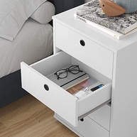Mesa de Cabeceira Classic 4 Gavetas Branco - Organize seu Quarto com Estilo - imagem 5