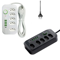 Régua de Tomada 5 Tomadas + 4 USB + 1 USB-C 3m Bivolt Branco - Potencialize Sua Conexão! - imagem 1
