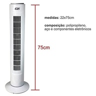 Ventilador de Coluna 75cm Branco - 3 Velocidades, Silencioso e Moderno - imagem 3