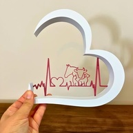 Coração Decorativo Batimento Cardíaco – Presente Criativo para Amantes de Animais | Branco M - imagem 3