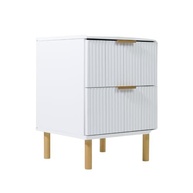 Mesa de Cabeceira Ditália 2 Gavetas DM-121 – Design Moderno e Resistente em Branco - imagem 4