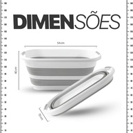 Balde Retrátil de Silicone 26L com Alça Dobrável - Design Premium Branco e Cinza - imagem 3