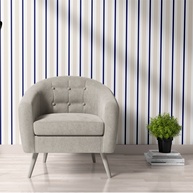 Papel de Parede Listrado: Azul, Bege e Branco - imagem 2