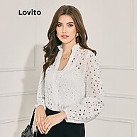 Blusa Bordada Floral Lovito: Elegância em Branco - imagem 2