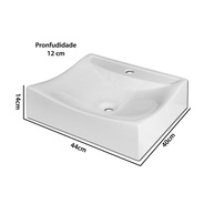 Cuba de Banheiro Retangular Meca: Elegância em Branco - imagem 2