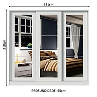 Guarda-Roupa Casal Madesa Eros 3 Portas Espelho - Branco - imagem 2