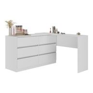 Penteadeira de Canto Flex Multimóveis MP4404 – 120cm, 6 Gavetas, Branco | Design Versátil e Espaçoso para Maquiagem - imagem 3