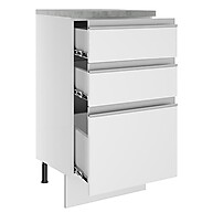 Balcão de Cozinha Glamy 40cm: 3 Gavetas Branco - imagem 2