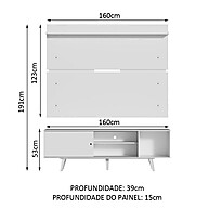 Rack e Painel TV 65” Dubai Madesa – Branco - imagem 2