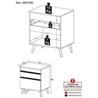 Balcão de Cozinha Moderno com Cooktop 70cm | Veneza Multimóveis Branco - imagem 3