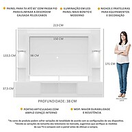 Rack Estante TV 65" com Leds Berlim Multimóveis Branco - imagem 2