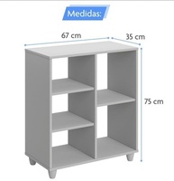Estante Livreiro Luxo com Nichos Branco – Organização Moderna e Elegante - imagem 3