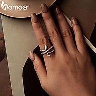 Anel Cobra Bamoer: Elegância em Ouro Branco - imagem 2