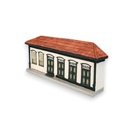 Enfeite de Parede Casa Colonial Brasileira em Cerâmica Artesanal - Estilo Barroco Verde e Branco - imagem 4