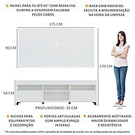 Rack TV até 65" com Rodízios e 2 Portas – Branco - imagem 2