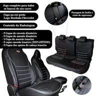 Capas de Banco em Couro Ecológico para Novo Onix 2020-2024 (Preto com Branco) - Ajuste Perfeito - imagem 4