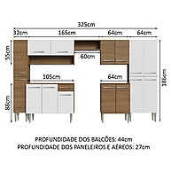 Cozinha Completa 325cm Emilly Madesa: Rustic & Branco - imagem 2