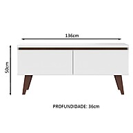 Rack TV 55" Le Mans Madesa: Rustic & Branco - imagem 2