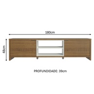 Rack TV 75" 180cm Metz Madesa: Rústico & Branco - imagem 2