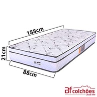Cama Box Solteiro com Colchão de Molas Ensacadas e Pillow Top - Courvin Branco 88x188cm - imagem 3