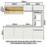 Cozinha Completa 240cm Madesa: Seu Sonho Branco! - imagem 2
