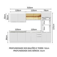 Cozinha Completa 310cm Stella: Seu Sonho Branco! - imagem 2