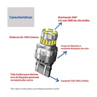 Lâmpada LED T20 7443 Uppertech 5901: Farol DRL Super Branco - imagem 2