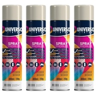 Tinta Spray 400ml Branco Fosco Uso Geral em Aço Ferro Couro Gesso Cerâmica | Universo | Kit 04 un - imagem 2