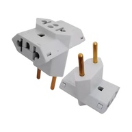 Kit 2 Adaptadores Tomada T Benjamim 3 Pinos Bivolt 10/20A Branco - Conexão Segura e Versátil - imagem 2