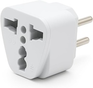 Adaptador Universal Tomada Internacional Bivolt Branco - UK/EU para Brasil - imagem 1