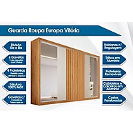 Guarda-Roupa Casal 3 Portas com Espelho e Gavetas - Vitória Branco - imagem 2