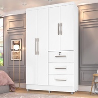 Guarda Roupa Solteiro 4 Portas: Tokio Branco/Lilás - imagem 2