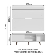 Rack e Painel TV 65” Dubai Madesa – Branco/Rustic - imagem 2