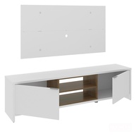 Rack e Painel TV 55” Metz Madesa – Branco/Rustic - imagem 2