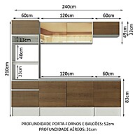 Cozinha Completa Madesa Diamante: Seu Sonho Branco/Rustic - imagem 2