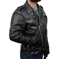 Milwaukee Leather SH1011 Jaqueta masculina clássica para motociclista Brando feita de couro bovino com cadarço lateral - imagem 3